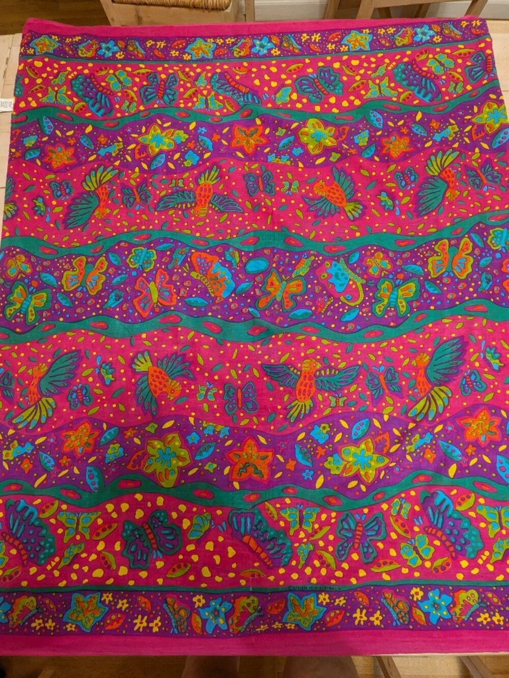 Bindi by Steven Hein Australia 100% Cotton Tropical Bird Butterfly Scarf Wrap